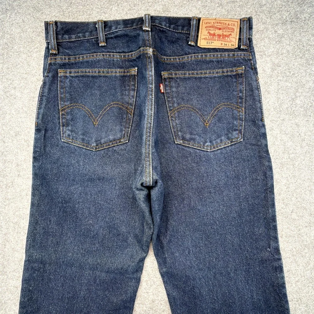 Vintage Levi's 517 Jeans Mens 34x34 Blue Bootcut Dark Wash Y2K